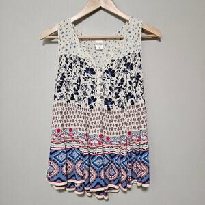 Bila Tank Top Womens Small Floral Boho Sleeveless Flowy Festival Summer Beach‎